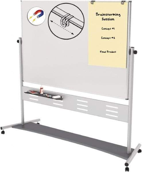 MasterVision - 48" High x 72" Wide Gold Ultra Enameled Steel Magnetic Marker Board - Aluminum Frame, 78-1/2" Deep - Exact Tool & Supply