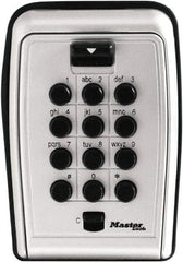 Master Lock - 3-1/8" Wide x 4.6" Overall Height, Push Button Combination, Wall Mount Key Safe - Zinc Finish - Exact Tool & Supply