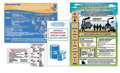 NMC - GHS General Safety & Accident Prevention Training Kit - Spanish, 18" Wide x 24" High, White Background, Includes What is GHS Poster, GHS Pictogram, Booklets, Wallet Cards - Exact Tool & Supply