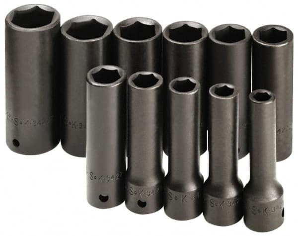 SK - 10 Piece 1/2" & 3/4" Drive Deep Well Impact Socket Set - Exact Tool & Supply