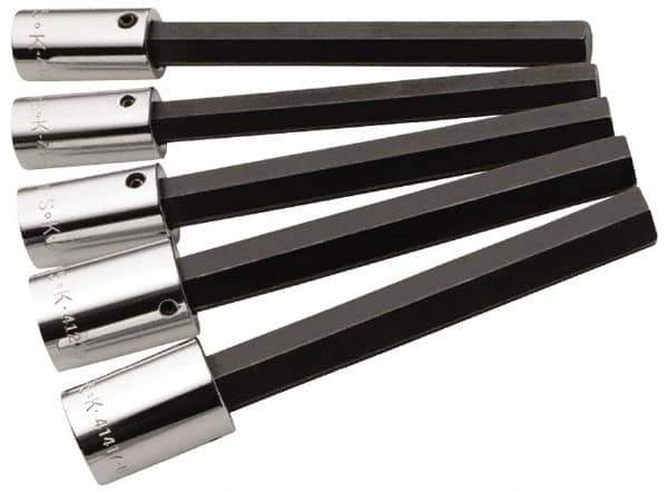 SK - 5 Piece 1/2" Drive Inch Hex Bit Socket Set - 5/16 to 5/8" Hex - Exact Tool & Supply