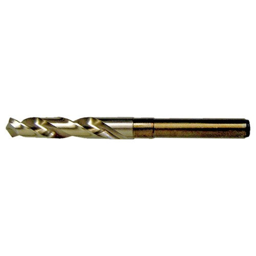 45/64 RHS / RHC HSS-CO 8% (M42) 118 Degree Split Point 1/2″ Reduced Shank Silver & Deming Drill - Straw / Gold Oxide - Exact Tool & Supply