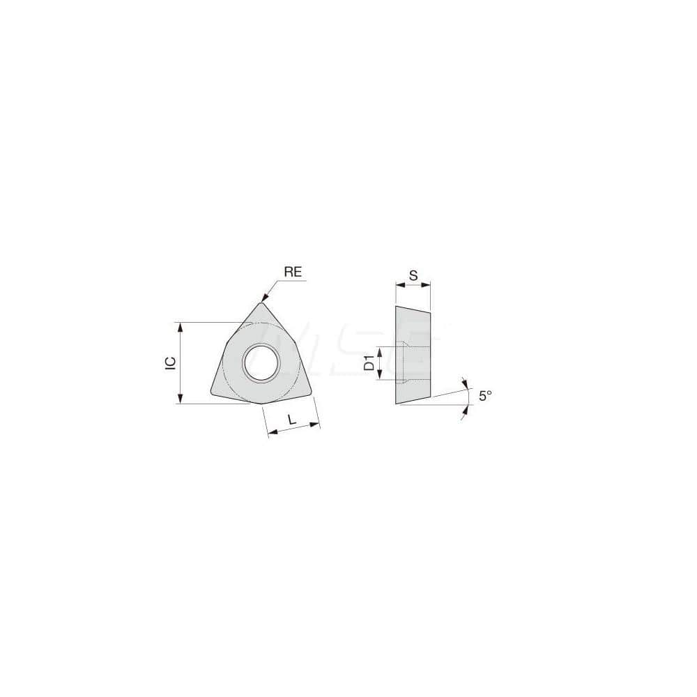 Turning Insert:  WBGT520L-W08 SH730,  Solid Carbide TiAlN Finish,  Left Hand,  0.0040″ Corner Radius,  80.0 &deg N/A Trigon,  Series  WBGT