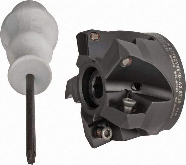 Kennametal - 2-1/2" Cut Diam, 0.138" Max Depth, 1" Arbor Hole, 5 Inserts, XE 16 Insert Style, Indexable Copy Face Mill - C7792VXE16-A2.5Z05R Cutter Style, 1.574" High, Through Coolant, Series 7792 - Exact Tool & Supply