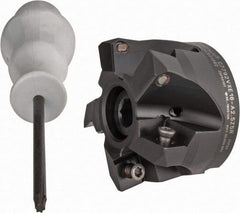 Kennametal - 2-1/2" Cut Diam, 0.138" Max Depth, 1" Arbor Hole, 5 Inserts, XE 16 Insert Style, Indexable Copy Face Mill - C7792VXE16-A2.5Z05R Cutter Style, 1.574" High, Through Coolant, Series 7792 - Exact Tool & Supply