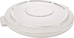Rubbermaid - Round Lid for Use with 55 Gal Round Trash Cans - White, Polyethylene, For Brute Trash Cans - Exact Tool & Supply