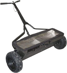 Meyer Products - 100 Lb Stainless Steel Walk Behind Drop Landscape Spreader - 13" Pneumatic Wheels - Exact Tool & Supply