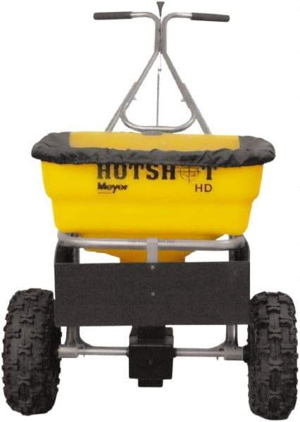 Meyer Products - 100 Lb Polypropylene Stainless Steel Walk Behind Broadcast Landscape Spreader - 13" Pneumatic Wheels - Exact Tool & Supply