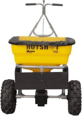 Meyer Products - 100 Lb Polypropylene Stainless Steel Walk Behind Broadcast Landscape Spreader - 13" Pneumatic Wheels - Exact Tool & Supply