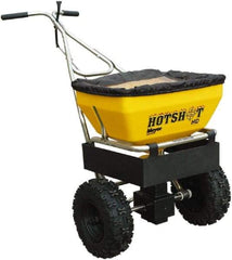 Meyer Products - 70 Lb Polypropylene Stainless Steel Walk Behind Broadcast Landscape Spreader - 13" Pneumatic Wheels - Exact Tool & Supply