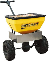 Meyer Products - 70 Lb Carbon Steel & Polypropylene Walk Behind Broadcast Landscape Spreader - 13" Pneumatic Wheels - Exact Tool & Supply