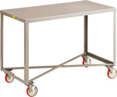 Little Giant - Mobile Table - Steel, Gray, 48" Long x 24" Deep x 34" High - Exact Tool & Supply