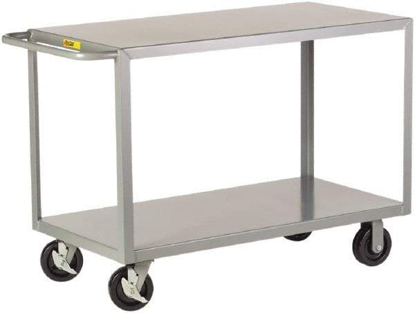 Little Giant - 3,600 Lb Capacity, 30" Wide x 53-1/2" Long x 36" High Shelf Cart - 2 Shelf, Steel - Exact Tool & Supply