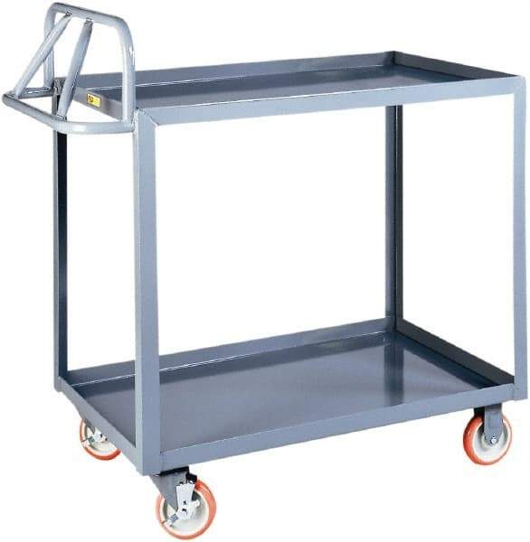 Little Giant - 1,200 Lb Capacity, 30" Wide x 53-1/2" Long x 42" High Shelf Cart - 2 Shelf, Steel - Exact Tool & Supply