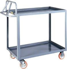Little Giant - 1,200 Lb Capacity, 30" Wide x 53-1/2" Long x 42" High Shelf Cart - 2 Shelf, Steel - Exact Tool & Supply