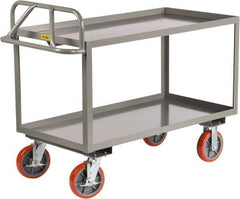Little Giant - 3,600 Lb Capacity, 30" Wide x 53-1/2" Long x 42" High Shelf Cart - 2 Shelf, Steel - Exact Tool & Supply