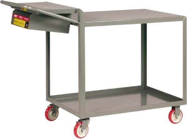 Little Giant - 1,200 Lb Capacity, 24" Wide x 64" Long x 40" High Shelf Cart - 2 Shelf, Steel - Exact Tool & Supply