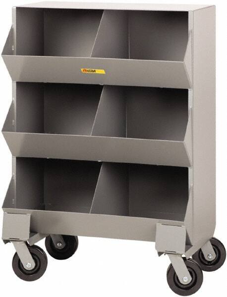 Little Giant - 2,400 Lb Capacity, 32" Wide x 20" Long x 45-1/2" High Storage Bin Cart - Steel, 4 Swivel Casters - Exact Tool & Supply