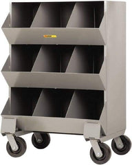 Little Giant - 2,400 Lb Capacity, 32" Wide x 20" Long x 45-1/2" High Storage Bin Cart - Steel, 4 Swivel Casters - Exact Tool & Supply