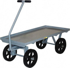 Little Giant - 3,500 Lb Capacity Steel Heavy-Duty Wagon - Steel Deck, 24" OAW, Mold On Rubber Casters - Exact Tool & Supply