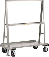 Little Giant - 2,000 Lb Capacity Steel A-Frame Truck - Steel Deck, 30" OAW, Phenolic Casters - Exact Tool & Supply