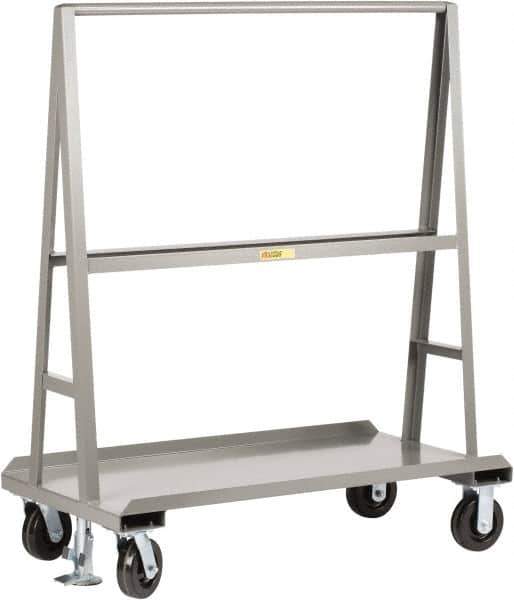 Little Giant - 2,000 Lb Capacity Steel A-Frame Truck - Steel Deck, 30" OAW, Phenolic Casters - Exact Tool & Supply