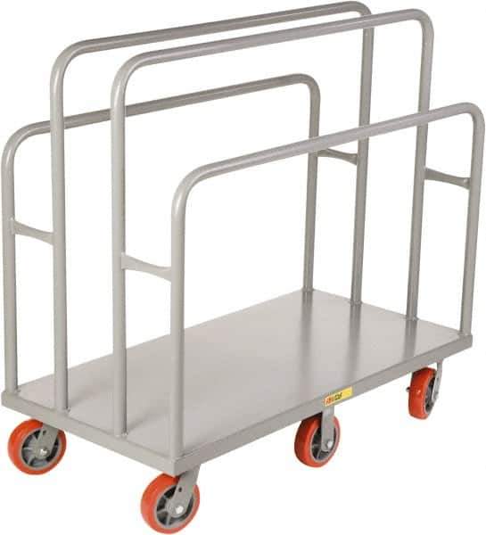 Little Giant - 3,600 Lb Capacity Steel Lumber & Panel Cart - Steel Deck, 30" OAW, Polyurethane Casters - Exact Tool & Supply