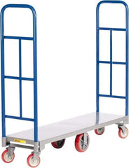 Little Giant - 2,000 Lb Capacity Steel High End Platform Truck - Steel Deck, 16" OAW, Polyurethane Casters - Exact Tool & Supply