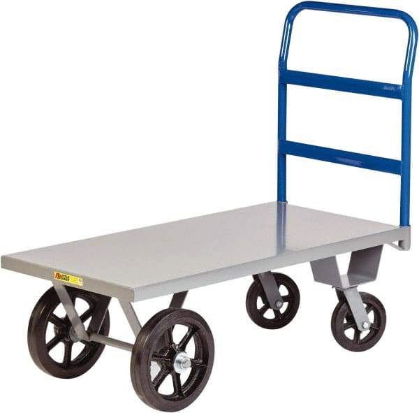 Little Giant - 3,000 Lb Capacity Steel Platform Truck - Steel Deck, 36" OAW, Rubber Casters - Exact Tool & Supply