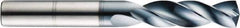 SGS - 4.4mm 145° Solid Carbide Jobber Drill - AlTiN Finish, Right Hand Cut, Spiral Flute, Straight Shank, 75mm OAL - Exact Tool & Supply