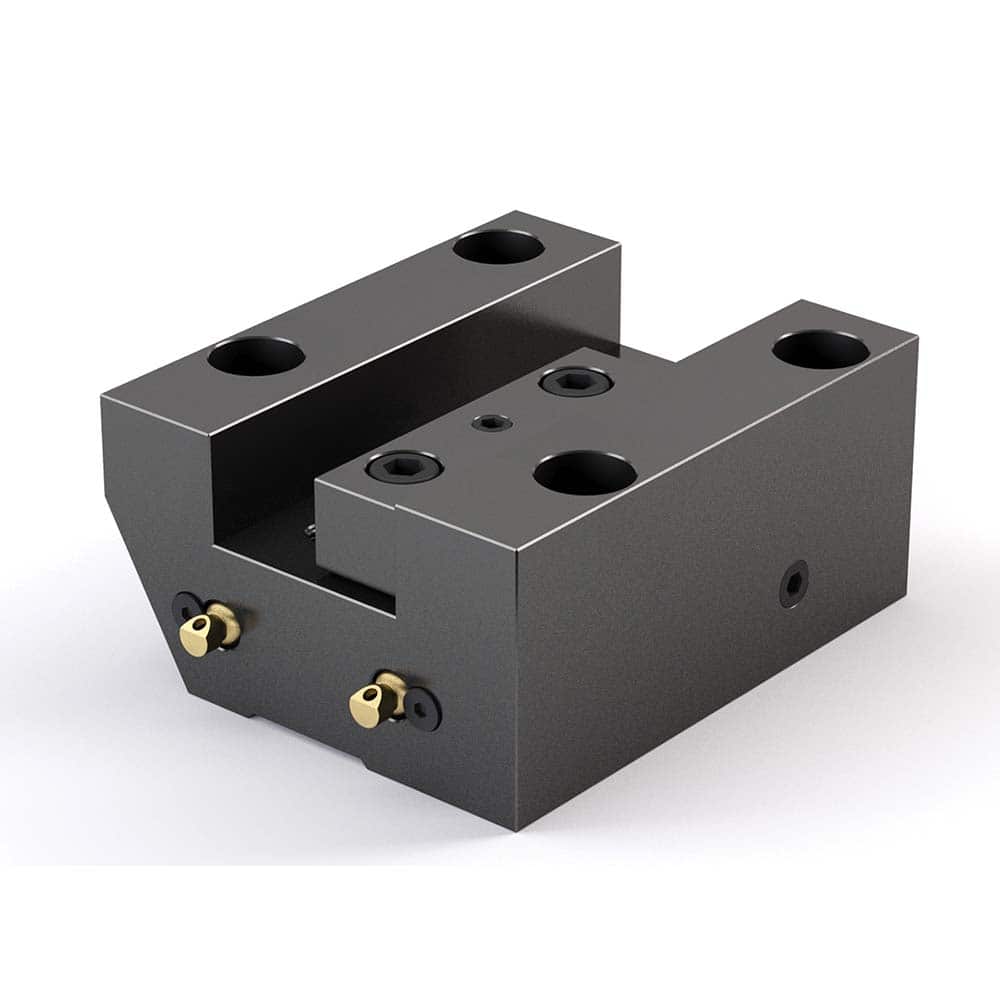 Global CNC Industries - Turret & VDI Tool Holders; Type: Mazak OD Facing Block ; Clamping System: 114mm X 101mm ; Tool Axis: OD ; Through Coolant: No ; Outside Diameter (Decimal Inch): 1.2500 ; Additional Information: 4 Mounting Holes - Exact Tool & Supply