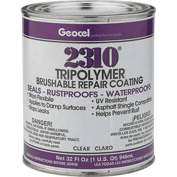 Geocel - 32 oz Can Brushable Repair Trypolymer Sealant - Clear - Exact Tool & Supply