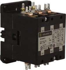 Square D - 3 Pole, 75 Amp Inductive Load, 24 Coil VAC at 50/60 Hz, Definite Purpose Contactor - Phase 1 and Phase 3 Hp:  15 at 230 VAC, 25 at 230 VAC, 40 at 460 VAC, 40 at 575 VAC, 5 at 115 VAC, 94 Amp Resistive Rating, CE, CSA, UL Listed - Exact Tool & Supply