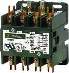 Square D - 4 Pole, 30 Amp Inductive Load, Definite Purpose Contactor - 40 Amp Resistive Rating - Exact Tool & Supply