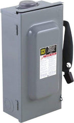 Square D - 100 Amp, 240 V, 3 Pole Nonfused Safety Switch - NEMA 3R, 15 hp at 240 VAC (Single Phase), 30 hp at 240 VAC (Triple Phase), 3PST Contact Form - Exact Tool & Supply