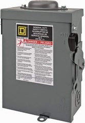 Square D - 30 Amp, 240 V, 3 Pole Nonfused Safety Switch - NEMA 3R, 3 hp at 240 VAC (Single Phase), 7.5 hp at 240 VAC (Triple Phase), 3PST Contact Form - Exact Tool & Supply