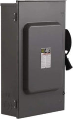 Square D - 200 Amp, 240 V, 3 Pole Fused Safety Switch - NEMA 3R, 15 hp at 240 VAC (Single Phase), 60 hp at 240 VAC (Triple Phase), 3PST Contact Form - Exact Tool & Supply