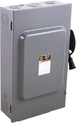 Square D - 200 Amp, 240 V, 3 Pole Fused Safety Switch - NEMA 1, 15 hp at 240 VAC (Single Phase), 60 hp at 240 VAC (Triple Phase), 3PST Contact Form - Exact Tool & Supply