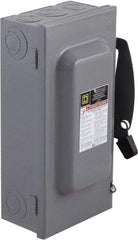 Square D - 100 Amp, 240 V, 3 Pole Fused Safety Switch - NEMA 1, 15 hp at 240 VAC (Single Phase), 30 hp at 240 VAC (Triple Phase), 3PST Contact Form - Exact Tool & Supply