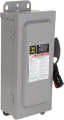 Square D - 30 Amp, 600 VAC/VDC, 3 Pole Fused Safety Switch - NEMA 12 & 3R, 7.5 hp at 480 VAC, 5 hp at 250 VDC (Single Phase), 20 hp at 600 VAC, 10 hp at 600 VDC (Triple Phase) - Exact Tool & Supply