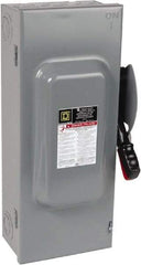 Square D - 100 Amp, 600 VAC/VDC, 3 Pole Nonfused Safety Switch - NEMA 1, 40 hp at 600 VAC, 50 hp at 600 VDC (Single Phase), 100 hp at 600 VAC, 50 hp at 600 VDC (Triple Phase), 3PST Contact Form - Exact Tool & Supply