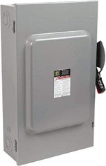 Square D - 200 Amp, 600 VAC/VDC, 3 Pole Fused Safety Switch - NEMA 1, 50 hp at 600 VAC, 50 hp at 600 VDC (Single Phase), 150 hp at 600 VAC, 50 hp at 600 VDC (Triple Phase), 3PST Contact Form - Exact Tool & Supply