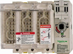 Schneider Electric - 3 Pole, 600 Volt, 30 Amp, Pressure Plate and DIN Rail Mount Fuse Holder - Compatible with J Class, 149mm Wide Fuse - Exact Tool & Supply