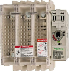 Schneider Electric - 3 Pole, 600 Volt, 100 Amp, Pressure Plate Fuse Holder - Compatible with J Class, 149mm Wide Fuse - Exact Tool & Supply
