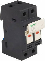 Schneider Electric - 2 Pole, 600 Volt, 30 Amp, DIN Rail Mount Fuse Holder - Compatible with CC Class, 35mm Wide Fuse - Exact Tool & Supply