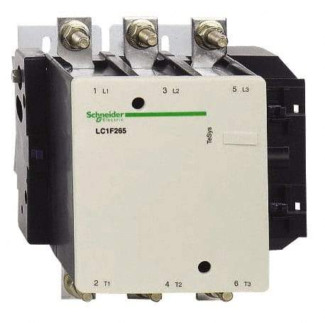 Schneider Electric - 3 Pole, 265 Amp at 440 VAC and 350 Amp at 440 VAC, Nonreversible IEC Contactor - Bureau Veritas, CCC, CSA, DNV, EN/IEC 60947-1, EN/IEC 60947-4-1, GL, JEM 1038, LROS, RINA, RMRoS, RoHS Compliant, UL Listed - Exact Tool & Supply