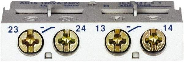Schneider Electric - Circuit Breaker Auxiliary Contact Block - Use with GV2L, GV2LE, GV2ME, GV2P, GV2RT, GV3L, GV3P, LS1D32, TeSys - Exact Tool & Supply