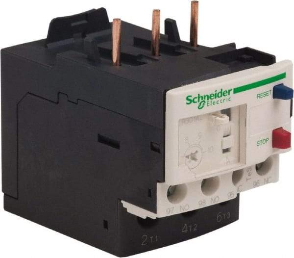 Schneider Electric - 3 Pole, NEMA Size 00-1, 7 to 10 Amp, 690 VAC, Thermal NEMA Overload Relay - Trip Class 20, For Use with LC1D09, LC1D12, LC1D18, LC1D25, LC1D32 and LC1D38 - Exact Tool & Supply