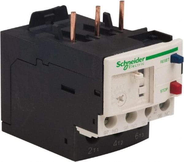 Schneider Electric - 3 Pole, NEMA Size 00-1, 5.5 to 8 Amp, 690 VAC, Thermal NEMA Overload Relay - Trip Class 20, For Use with LC1D09, LC1D12, LC1D18, LC1D25, LC1D32 and LC1D38 - Exact Tool & Supply
