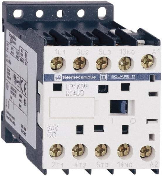Schneider Electric - 4 Pole, 24 Coil VDC, 16 Amp at 690 VAC and 20 Amp at 440 VAC, Nonreversible IEC Contactor - BS 5424, CSA, IEC 60947, NF C 63-110, RoHS Compliant, UL Listed, VDE 0660 - Exact Tool & Supply